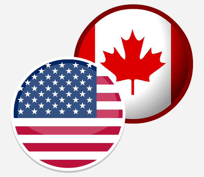 Icono bandera usa y canada